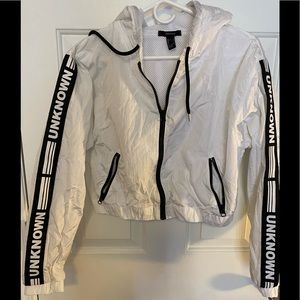 Forever 21 white cropped jacket.